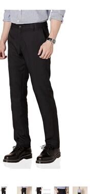 Amazon Essentials Men’s Slim-Fit Flat-Front Dress Pant – Polyester – 36x29 Black